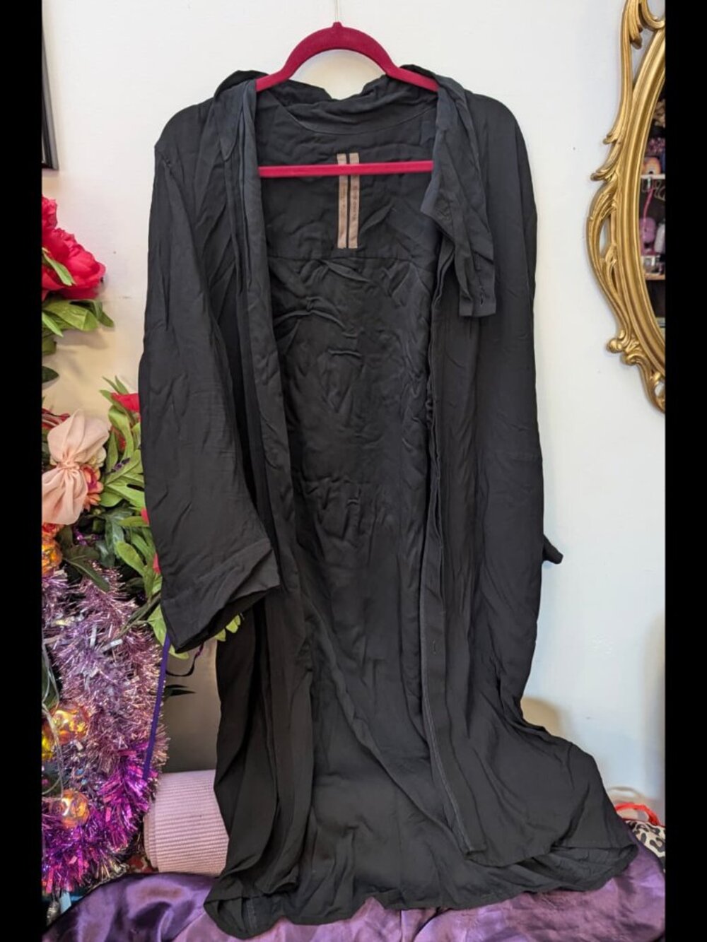 Rick Owens SS13 Island black button down shirt dress, XL US 44